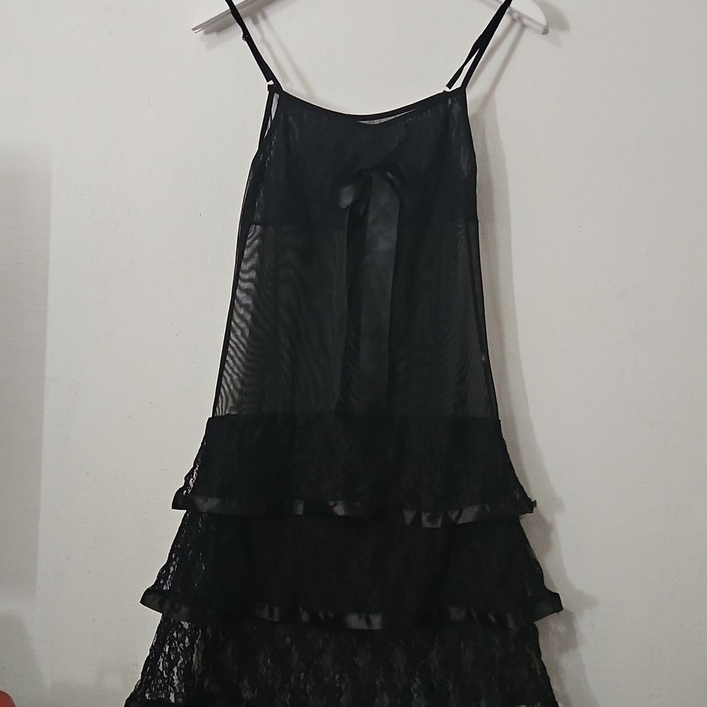 Black Lace Lingerie Sexy  Night Dress